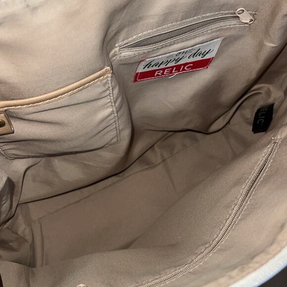 RELIC OH happy day shoulder tote spring summer striped purse minor flaws shown - Picture 8 of 16